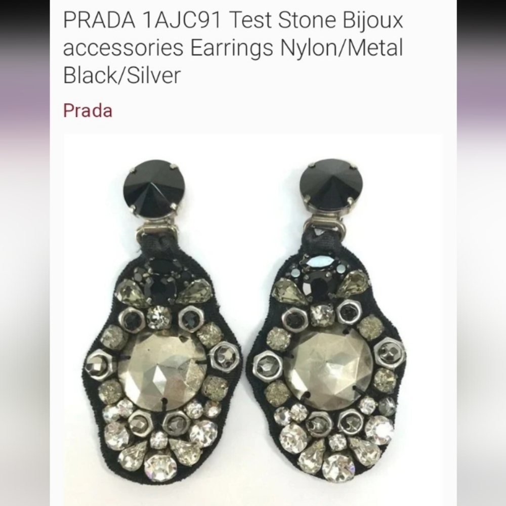 PRADA 1AJC91 TEST STONE EARRINGS